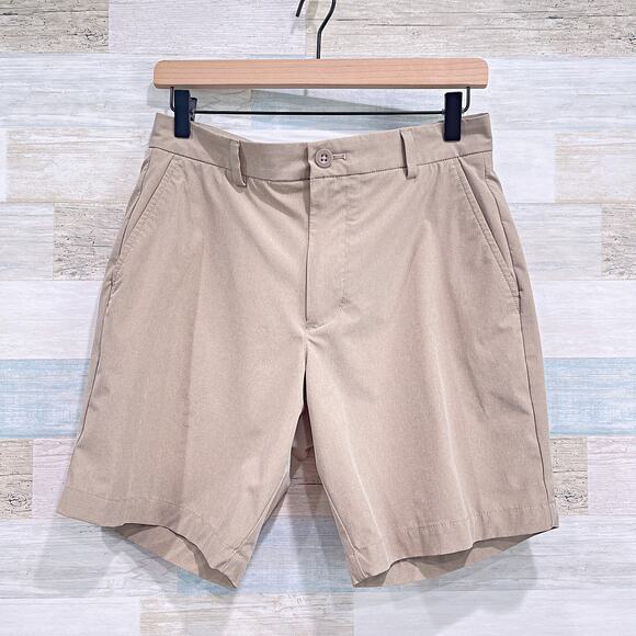 Vineyard Vines Performance Breaker Shorts Beige Khaki Flat Front Golf Mens 30 - Picture 1 of 5
